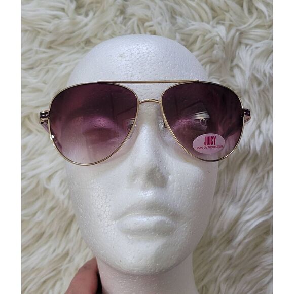 Juicy Couture Pink and Gold Aviator Sunglasses New - Picture 1 of 8